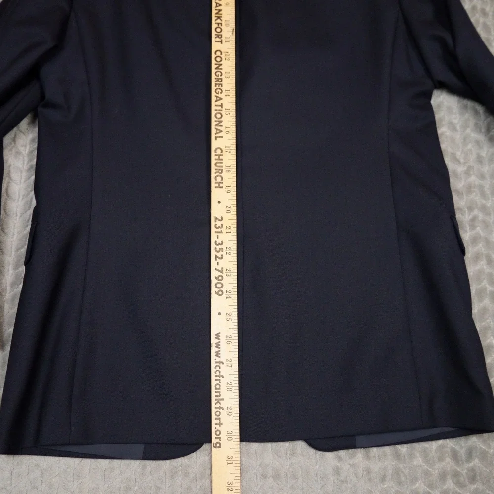 Lauren Ralph Lauren Blazer Men 38R Navy Blue Solid Sport Coat Wool Blend